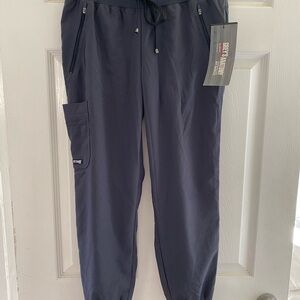 New Grey's Anatomy Women’s Jogger Scrub Bottoms Size Small/Petite Navy Blue